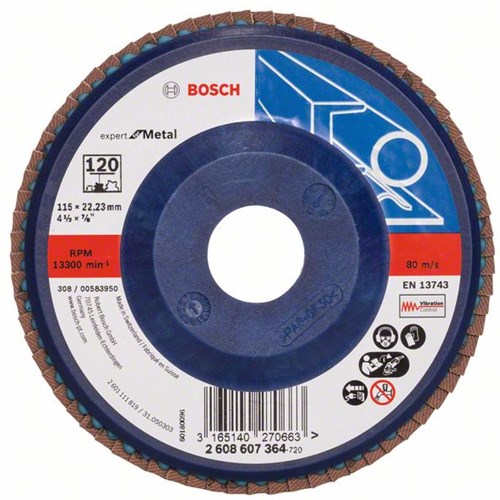 Load image into Gallery viewer, Bosch accessoires 1 lamellenschijf 115 , expert for metal recht, kunststof, 120 - 2608607364