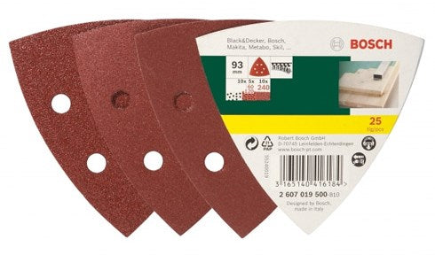 Load image into Gallery viewer, Bosch accessoires 25-delige schuurbladenset voor deltaschuurmachines, korrel 60,120,240 - 2607019500