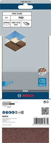 Load image into Gallery viewer, Bosch accessoires 3 banden 100x610 x440, best for wood+paint , k80 - 2608606131