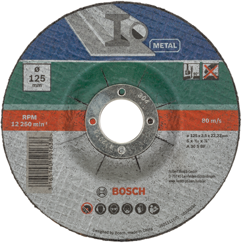 Load image into Gallery viewer, Bosch accessoires bosch slijpschijven set - voor metaal - 125 x 2,5 mm - gebogen - 5 stuks