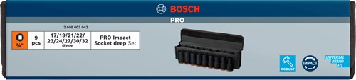 Load image into Gallery viewer, Bosch accessoires bosch professional pro impact krachtdoppenset lang 3 4 9-delig - 2608003042