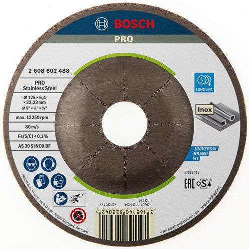 Load image into Gallery viewer, Bosch accessoires afbraamschijf | inox | 125mm | per 1 | 2608602488 - 2608602488