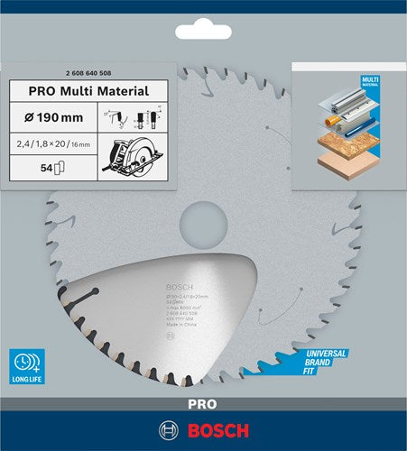 Load image into Gallery viewer, Bosch accessoires cirkelzaagblad multi material 190 x 20 16 x 2,4 mm, 54 1st - 2608640508