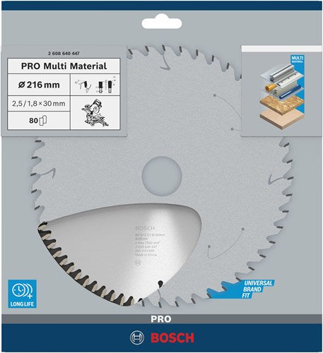 Load image into Gallery viewer, Bosch accessoires cirkelzaagblad multi material 216 x 30 x 2,5 mm, 80 1st - 2608640447