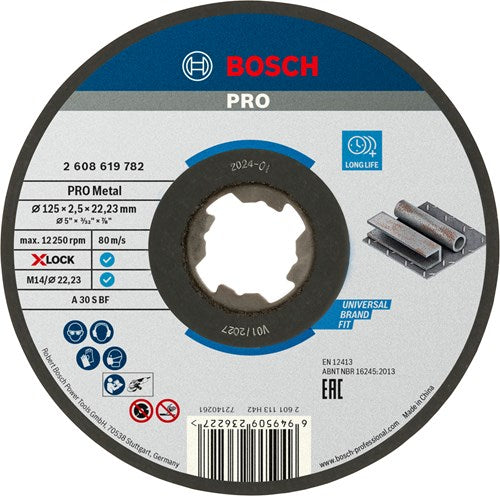 Load image into Gallery viewer, Bosch accessoires doorslijpschijf metaal x-lock 125x2.5mm - 2608619782