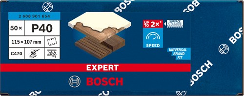 Load image into Gallery viewer, Bosch accessoires expert c470 schuurpapier 115 x 107 mm, k 40, 50-delig - 2608901654