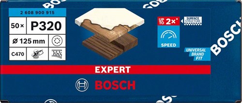 Load image into Gallery viewer, Bosch accessoires expert c470 schuurpapier voor excenterschuurmachines 125 mm, 8 gaten, k320 50-delig - 1 stuk(s) - 2608900915