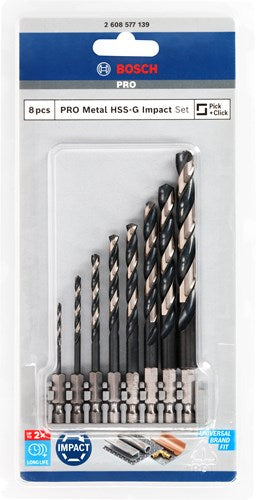 Load image into Gallery viewer, Bosch accessoires impact control hss 8-d set (snap-indexx)