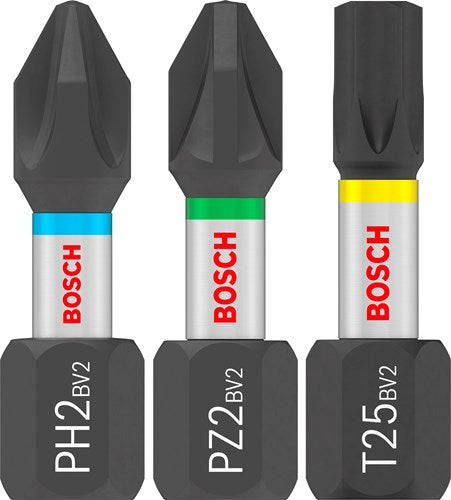 Afbeelding laden in galerijviewer, Bosch accessoires pro impact schroefbitset | ph2 (x5) | pz2 (x5) | t20 (x5) | t25 (x5) | t30 (x5) | 25 mm | 25 stuks - 2608521u63