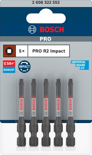 Afbeelding laden in galerijviewer, Bosch accessoires pro robertson slagschroefbit | r2 | 55 mm | 5-delig - 2608522553