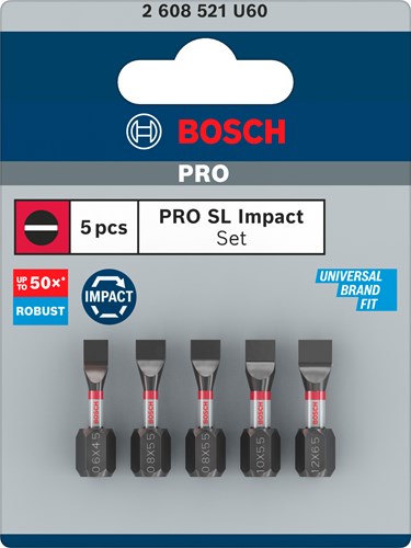 Afbeelding laden in galerijviewer, Bosch accessoires bosch pro sleufkopbits sl4,5 sl5,5(x2) sl5,5 sl6,5 25 mm 5-delig ...