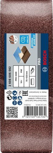 Afbeelding laden in galerijviewer, Bosch accessoires schuurbanden redwood | 75 x 533 mm | k80 | per 10 | 2608606082 - 2608606082