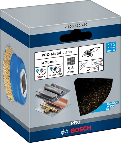 Load image into Gallery viewer, Bosch accessoires x-lock komstaalborstel gegolfde draad, vermessingd 75mm 0.3mm - 1 stuk(s) - 2608620730