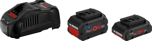 Afbeelding laden in galerijviewer, Bosch blauw 18v starterset met 2 accu's | 1x procore18v 5.5ah + 1x procore18v 4,0ah + lader gal 1880 cv - 1600a0214a