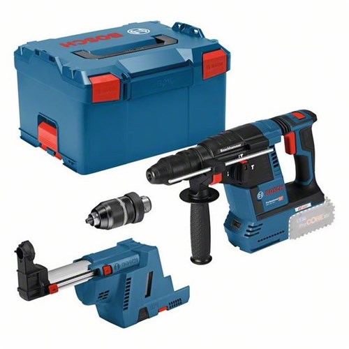 Afbeelding laden in galerijviewer, Bosch blauw gbh 18v-26 f accuboorhamer met stofafzuiging gde 18v-16 | sds plus | zonder accu's en lader - 061191000k