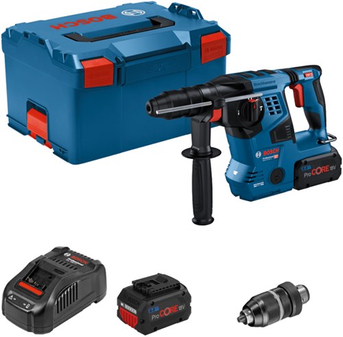 Afbeelding laden in galerijviewer, Bosch blauw gbh 18v-28 cf | accu boorhamer 18v sds-plus 3.3j in l-boxx 238 (2x 8.0ah procore accu + lader) - 0611921002