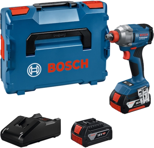 Afbeelding laden in galerijviewer, Bosch blauw gdx 18v-285 accu slagschroevendraaier slagmoeraanzetter | inclusief 2x gba 18v 4,0 ah lader gal 18v-40 - 06019n2102