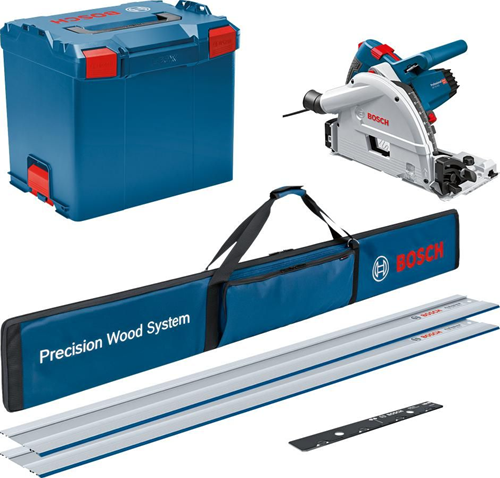 Load image into Gallery viewer, Bosch blauw gkt 55 gce professional invalcirkelzaagmachine | set | 1400 w | 2 x geleiderail | 165 mm zaagblad - 0615990m9b