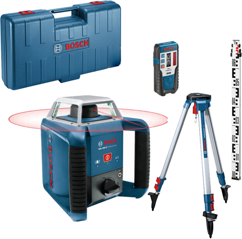 Load image into Gallery viewer, Bosch blauw grl 400 h set rotatielaser met lr1 ontvanger | + bouwstatief bt 152 + meetlat gr240 - 06159940jy
