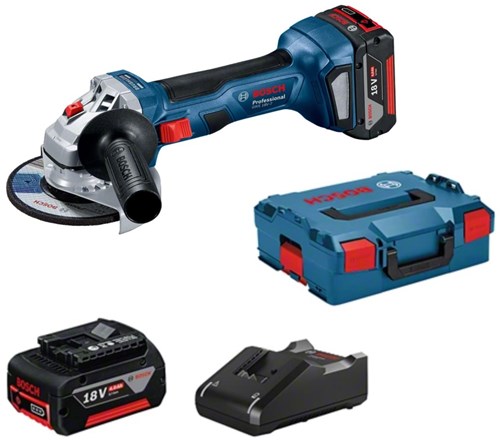 Load image into Gallery viewer, Bosch blauw gws 18v-7 professional 18v accu haakse slijpmachine | 4.0ah accu's - 06019h9005