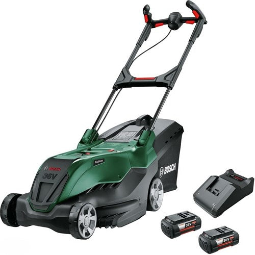 Afbeelding laden in galerijviewer, Bosch groen accu grasmaaier advancedrotak 36v-44-750 | 2x 4,0 ah accu + al 36v-20 lader en opvouwbare opvangbak - 06008b9g02