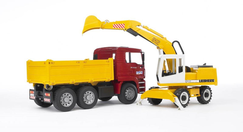 Load image into Gallery viewer, Bruder man tga kiepwagen met kraan