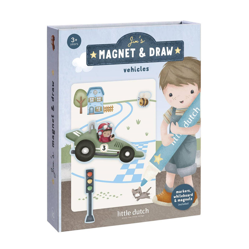 Load image into Gallery viewer, Little dutch whiteboard kleurset - jim voertuigen
