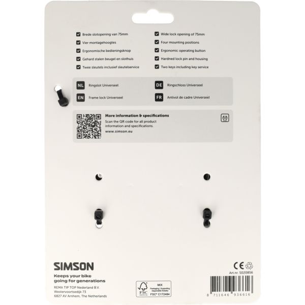 Afbeelding laden in galerijviewer, Simson ringslot universeel