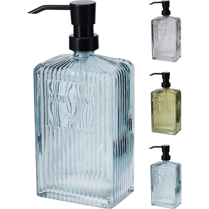 Load image into Gallery viewer, Bathroom solutions zeepdispenser 750ml streep dessin 10x7,2x22,5cm 3ass kleuren