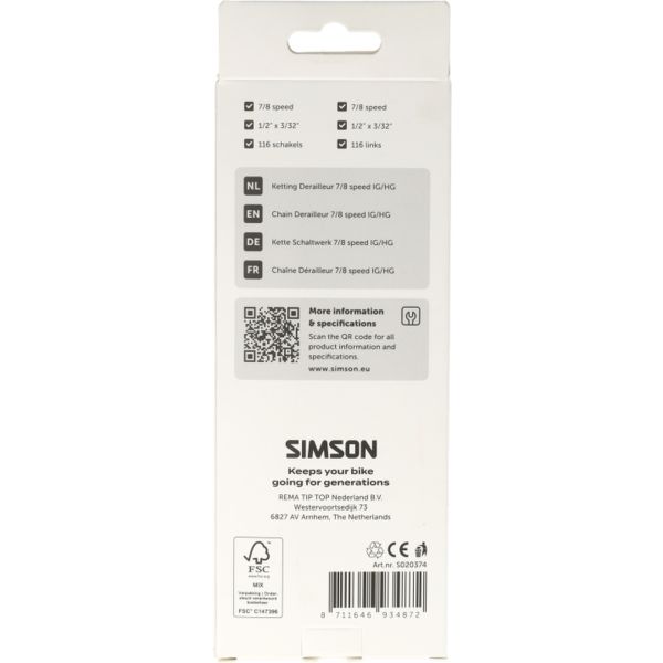 Load image into Gallery viewer, Simson ketting derailleur 7 8v hg