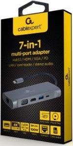 Load image into Gallery viewer, Enzo cablexpert usb-c 7-in-1 multi adapter usb-c dock 7-voudig - 9530507