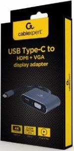 Afbeelding laden in galerijviewer, Enzo cablexpert usb-c naar hdmi + vga adapter kabel 15cm - 9530408