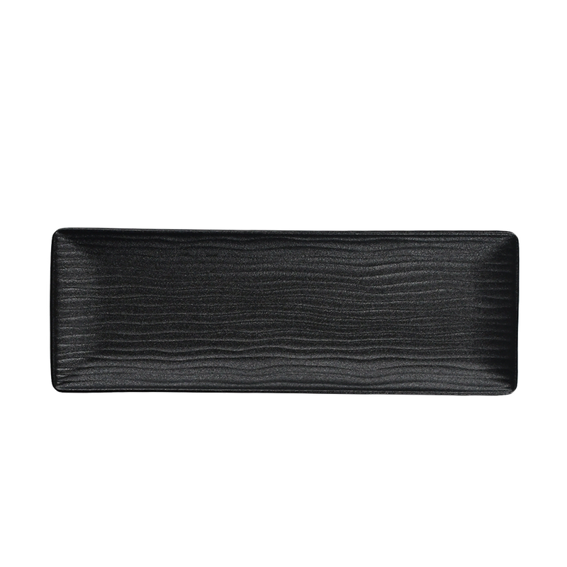 Afbeelding laden in galerijviewer, Cark serveerschaal ripple black 31x11cm