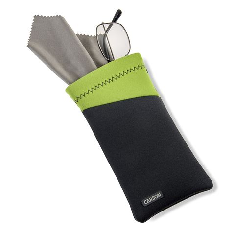 Load image into Gallery viewer, Carson neoprene brillenhoesje met microvezeldoekje - grijs groen