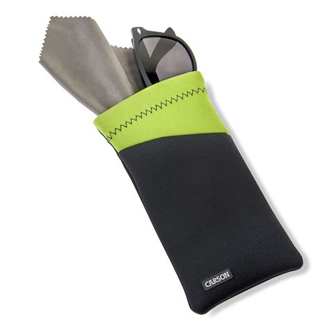 Load image into Gallery viewer, Carson neoprene brillenhoesje met microvezeldoekje - grijs groen