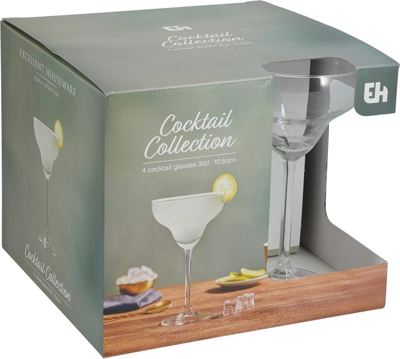 Load image into Gallery viewer, Excellent houseware cocktailglazenset 4-delig margaritamodel 300ml ã˜11xh18cm