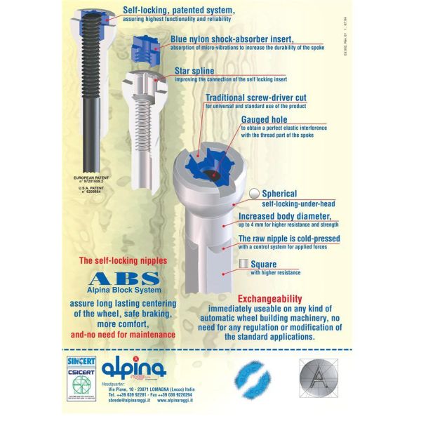 Load image into Gallery viewer, Alpina Spaaknippel met ronde kop 14G 15.0mm 4 Fg 2.3 ABS messing zwart (144 stuks)