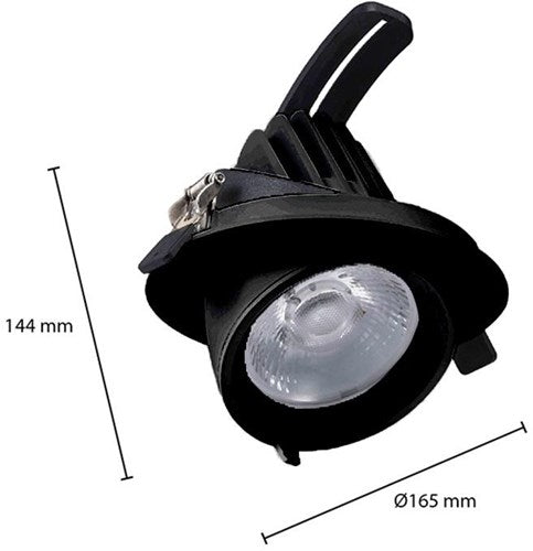 Afbeelding laden in galerijviewer, Enzo cct led downlighter zwart 30w banaan model 45gr. tri-white - led2385