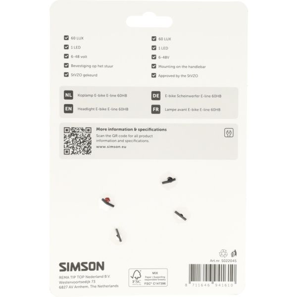 Load image into Gallery viewer, Simson koplamp aurora e-line 60hb