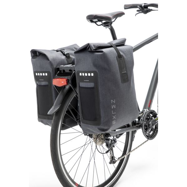 Load image into Gallery viewer, New Looxs fietstas dubbel Varo waterdicht grijs