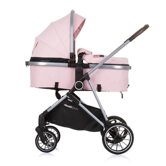 Load image into Gallery viewer, Chipolino aura opvouwbare 3-in-1 kinderwagen met luiertas roze