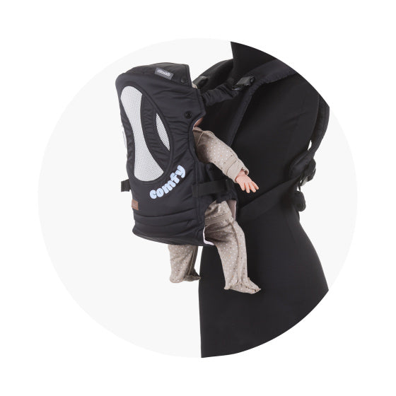 Load image into Gallery viewer, Chipolino comfy ergonomische draagzak met 4 babyposities zwart blauw