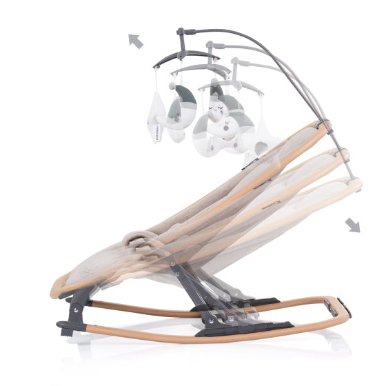 Load image into Gallery viewer, Chipolino Velvet Opvouwbare Wipstoel met Mobiel Sand Wood