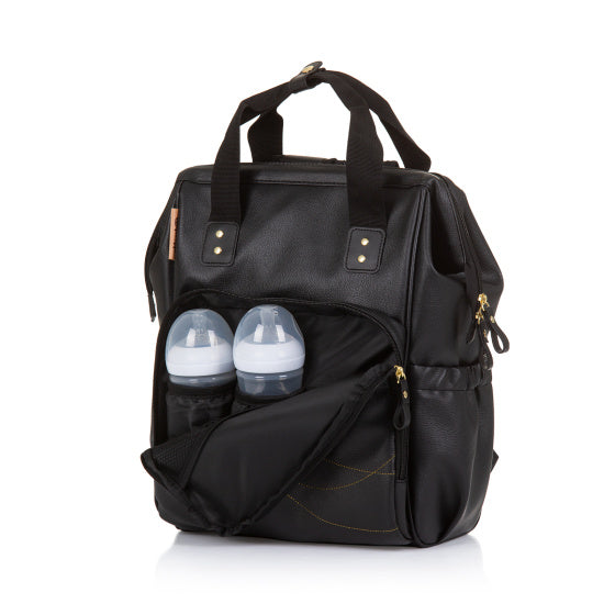 Load image into Gallery viewer, Chipolino Rugzak Luiertas met Verschoningsmatje Leather Zwart