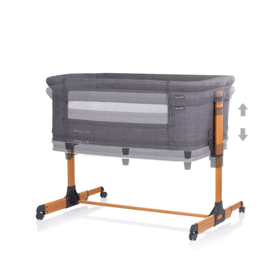 Load image into Gallery viewer, Chipolino Mommy 'N Me Co-sleeper Box Graphite Wood