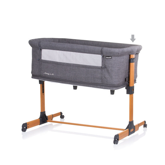 Load image into Gallery viewer, Chipolino Mommy 'N Me Co-sleeper Box Graphite Wood