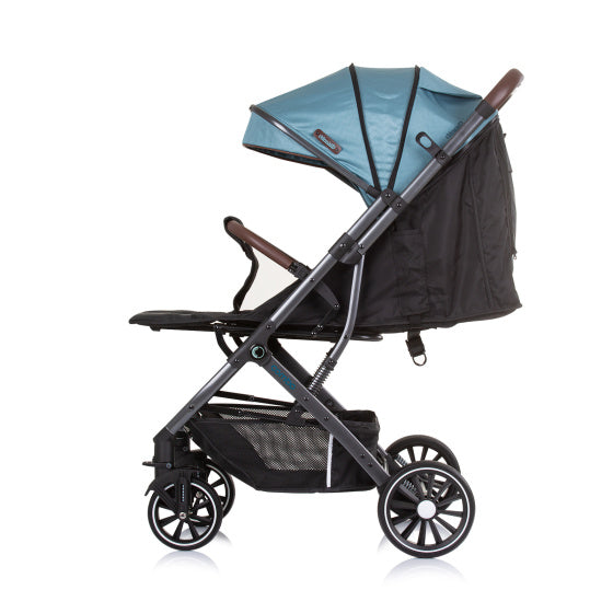 Load image into Gallery viewer, Chipolino combo opvouwbare buggy met voetenhoes teal turquoise zwart