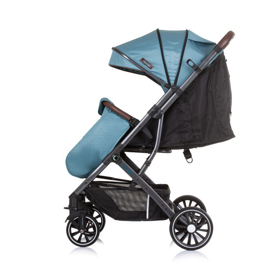 Load image into Gallery viewer, Chipolino combo opvouwbare buggy met voetenhoes teal turquoise zwart