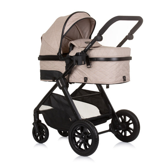 Load image into Gallery viewer, Chipolino Harmony Opvouwbare 3-in-1 Kinderwagen met Luiertas Macadamia Beige Zwart