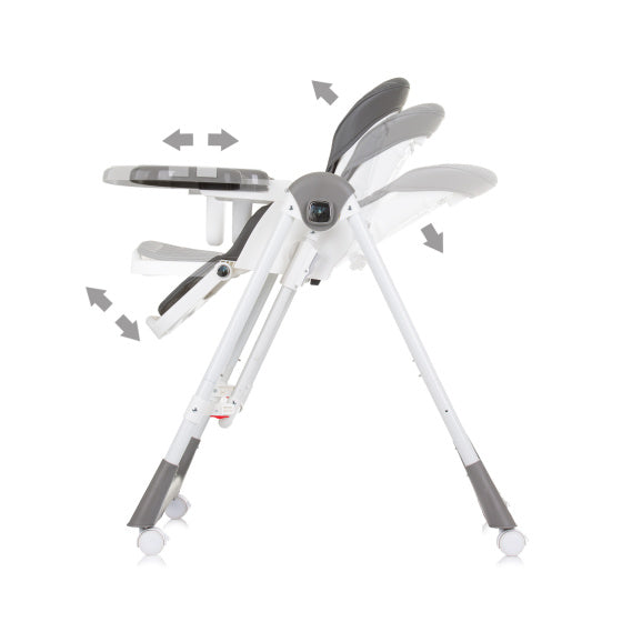 Load image into Gallery viewer, Chipolino milk shake 2-in-1 kinderstoel schommelstoel granite grijs wit